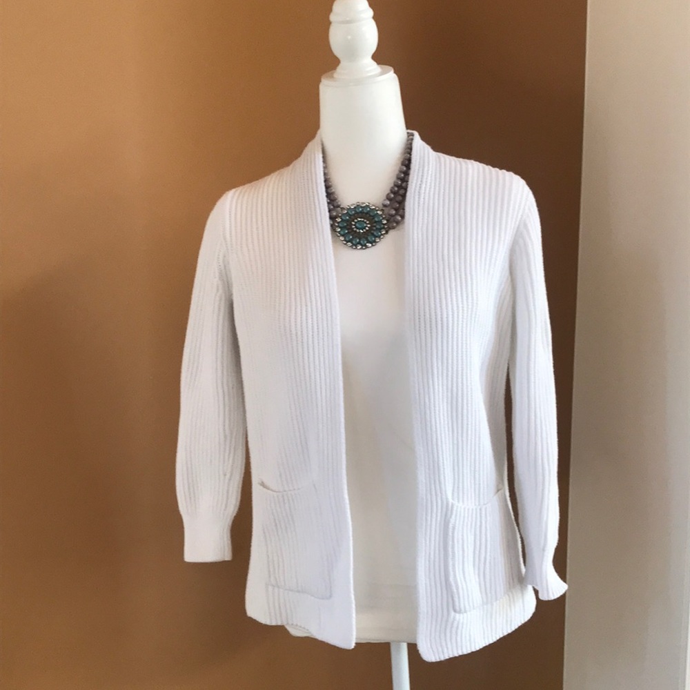 Madewell ~ Nolan ribbed white cardigan ~ XXS